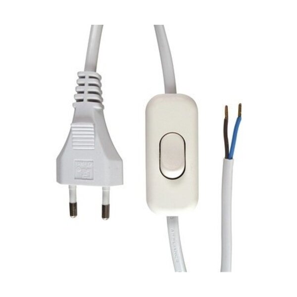 Câble de connexion avec prise euro et interrupteur, 2 mètres - 2x0.75mm