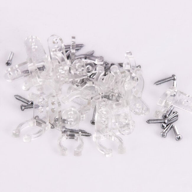 Clips de fixation pour tubes lumineux ronds - 20 pièces - LumenXL