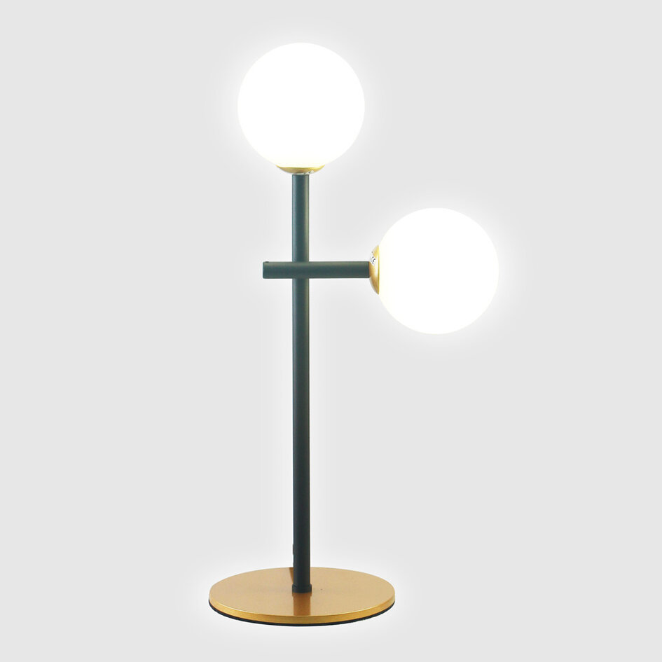 Lampe à poser 2 lumières Chase - verre transparent