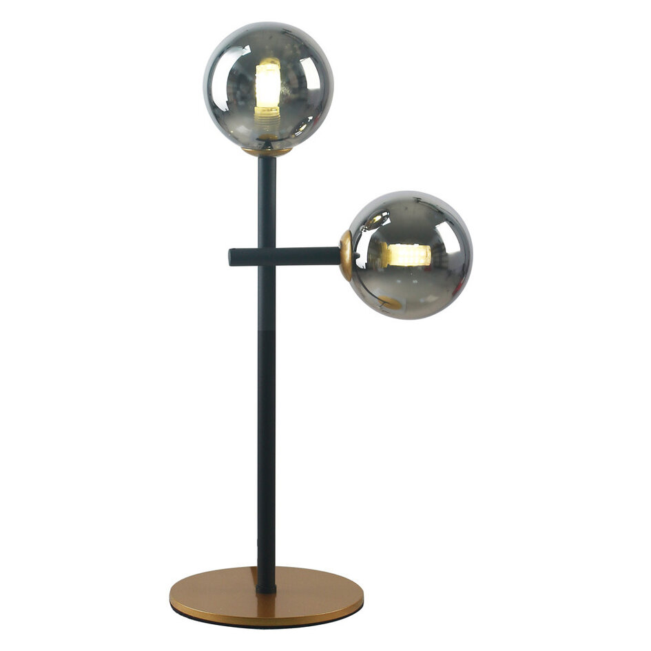 Lampe de table à 2 lumières Chase - verre transparent