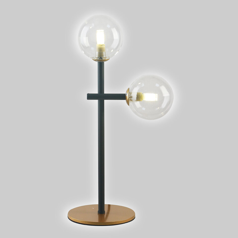Lampe à poser 2 lumières Chase - verre transparent