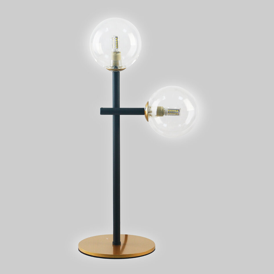 Lampe à poser 2 lumières Chase - verre transparent