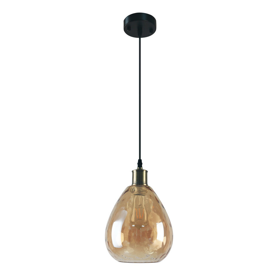 Suspension Verona 1 lumière - verre fumé en goutte à effet miroir