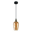 Suspension Verona 1 lumière - verre fumé allongé à effet miroir