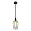 Suspension Verona 1 lumière - verre fumé allongé à effet miroir