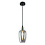 Suspension Verona 1 lumière - verre fumé allongé à effet miroir