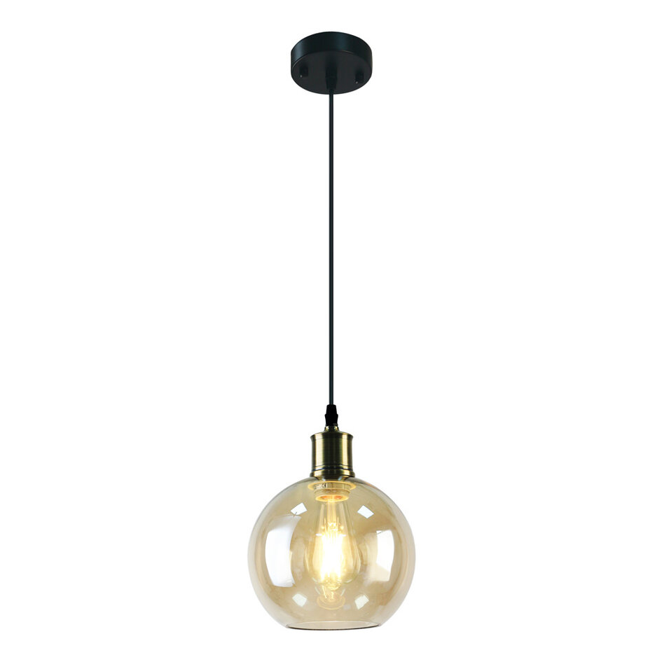 Suspension 1 lumière avec verre coloré - Liya