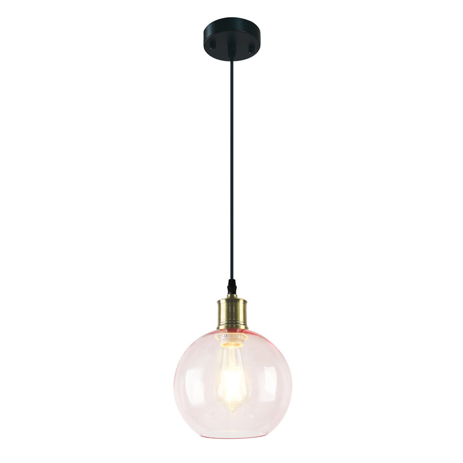 Suspension 1 lumière Liya en verre rouge, variante 4