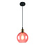 Suspension 1 lumière Liya en verre rouge, variante 4
