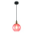 Suspension 1 lumière Liya en verre rouge, variante 4