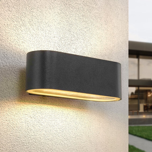 Applique noire moderne pour l'extérieur avec LED - Tino - LumenXL