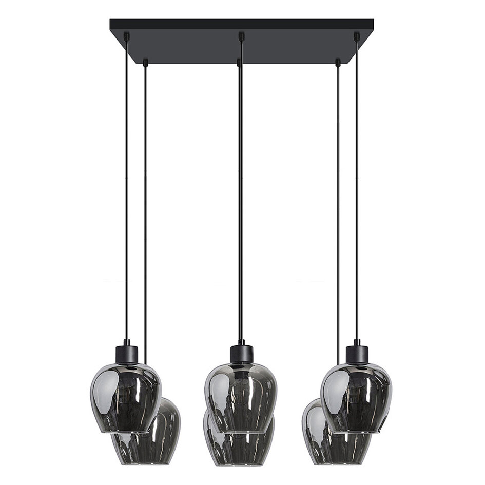 Suspension Arvada 6 lumières - verre fumé
