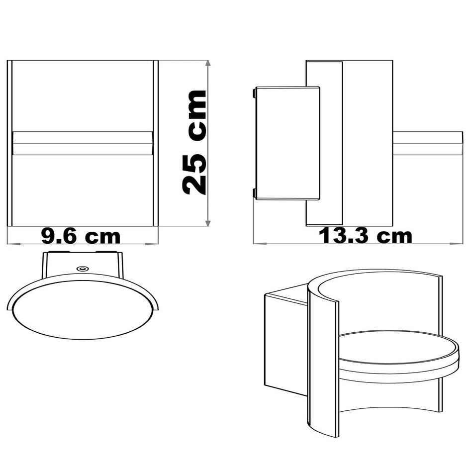 Applique murale extérieure Rhoda - avec LED intégrée