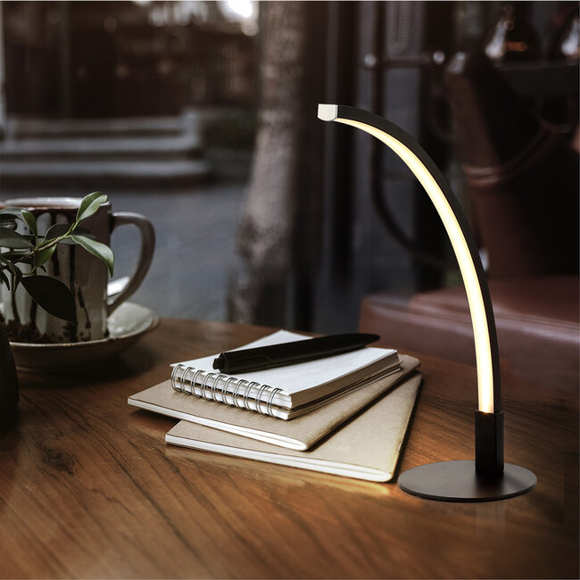 Lampe de table chevet design noir LED - Finn Noire