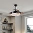 Ventilateur de plafond noir et marron LED incl. et télécommande - Vento