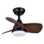 Ventilateur de plafond compact avec LED et télécommande Vietor - noir et marron foncé