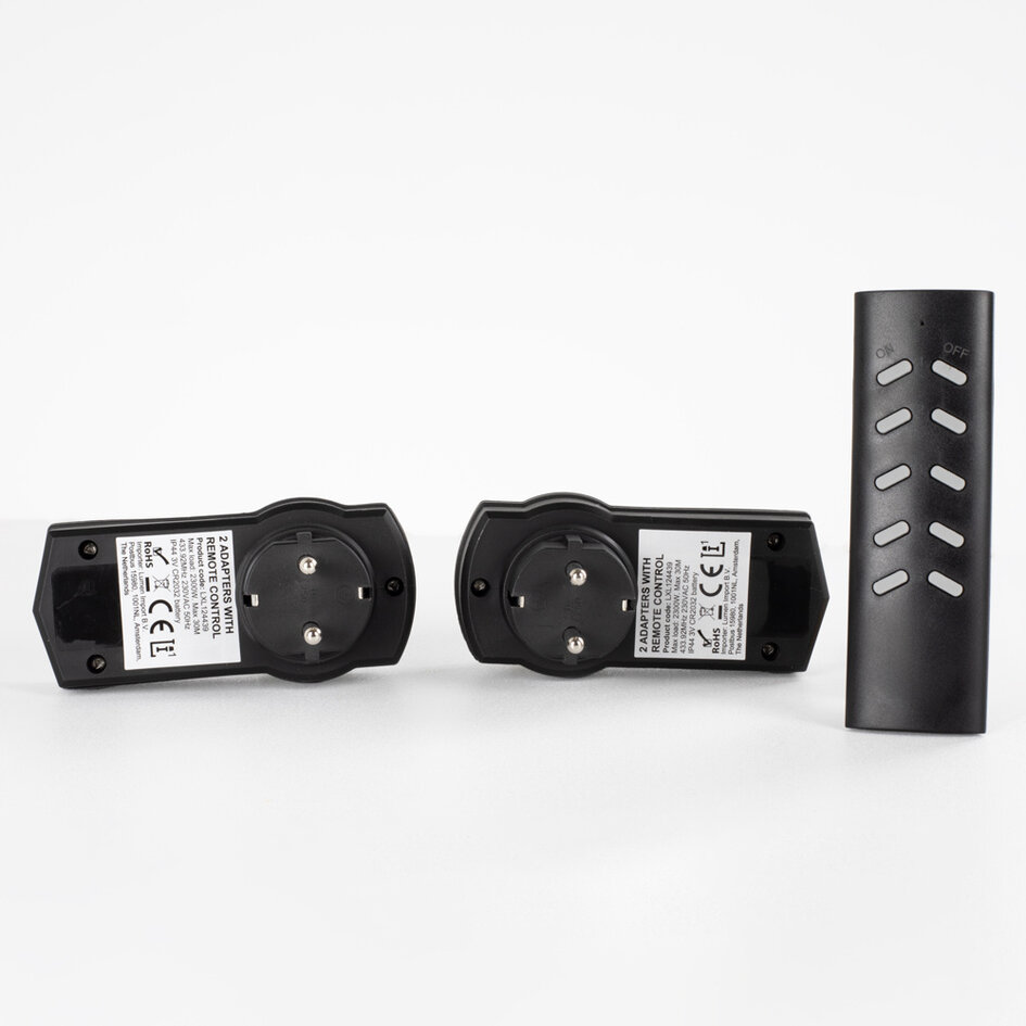 Jeu d'interrupteurs avec télécommande pour l'extérieur (pas compatible prise terre)