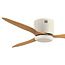 Ventilateur de plafond blanc en bois de hêtre et télécommande - Rivotra