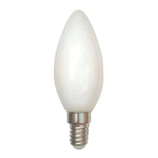 Lampe LED bougie avec filaments E14, couverture blanc laiteux, 2100K, 1,6W Ø35