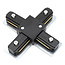 Connecteur en croix pour rail monophasé, noir