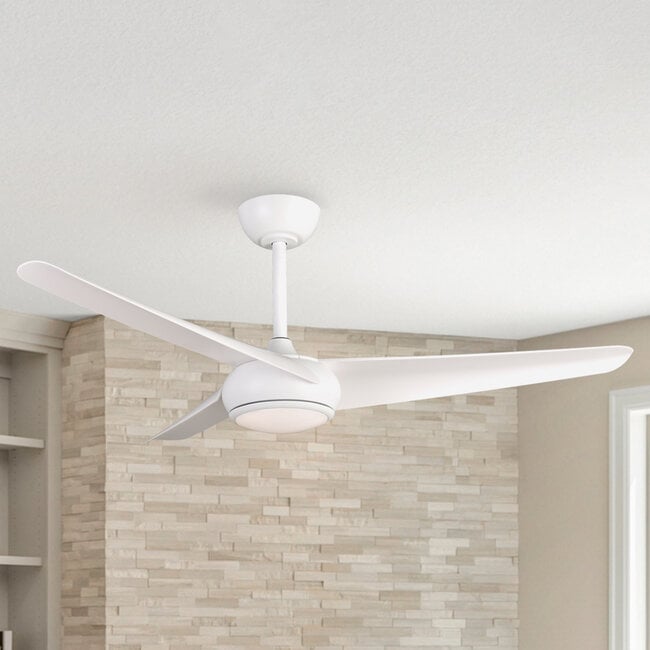 Ventilateur de plafond blanc avec LED et télécommande - Angin