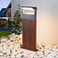 Lampe d'extérieur sur pied Jidde à spot inclinable aspect bois, LED intégrée