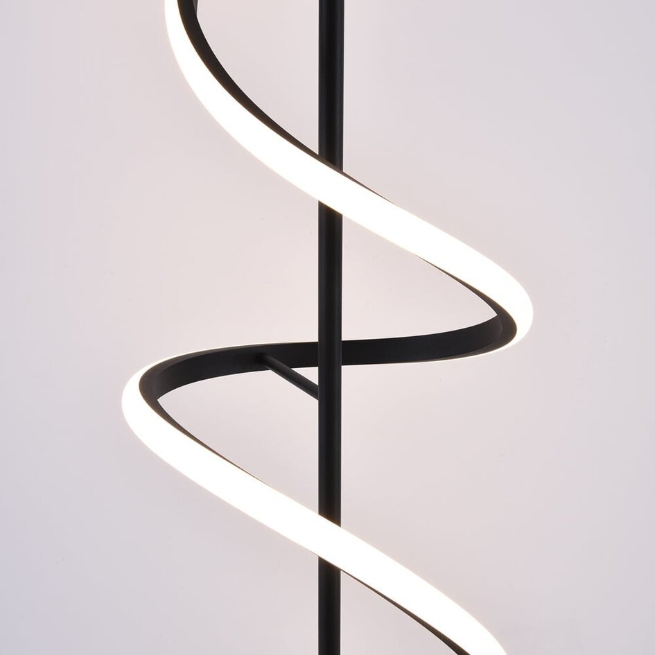 Lampadaire noir moderne en spirale - Caiden