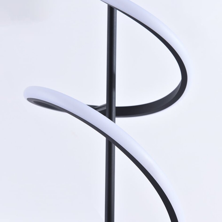 Lampadaire noir moderne en spirale - Caiden