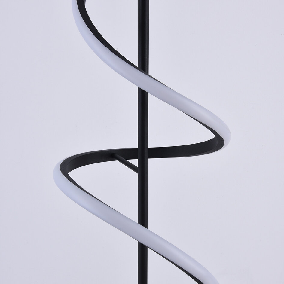 Lampadaire noir moderne en spirale - Caiden