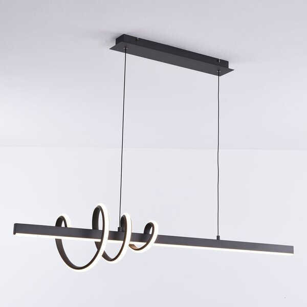 Suspension design Merle à intensité variable - gris foncé avec LED intégrée