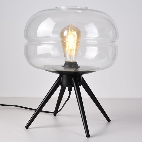 Lampe à poser Joah en verre transparent soufflé à la main