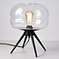 Lampe à poser Joah en verre transparent soufflé à la main