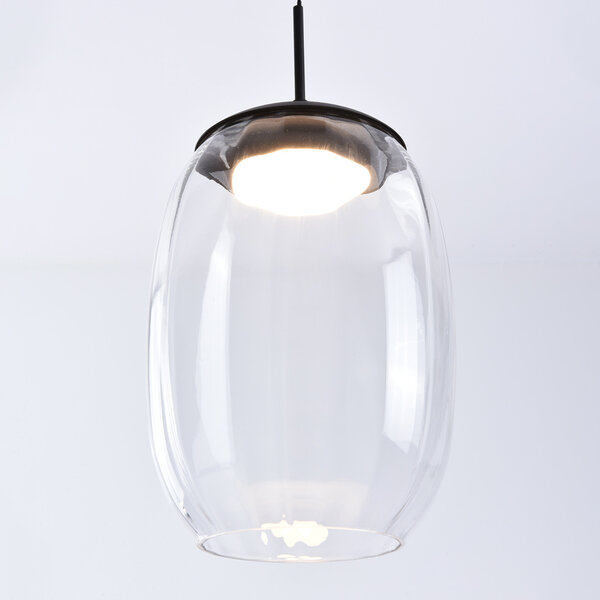 Suspension en verre transparent avec LED dimmables sur 3 niveaux - Isra