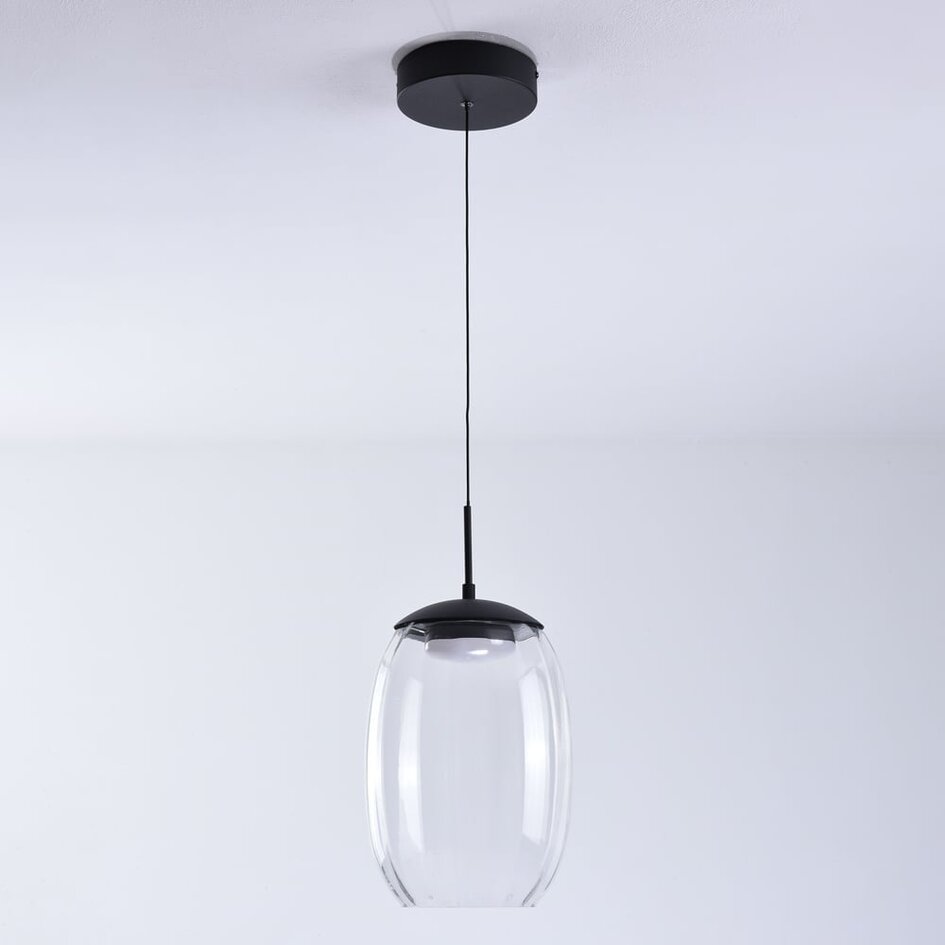 Suspension en verre transparent avec LED dimmables sur 3 niveaux - Isra