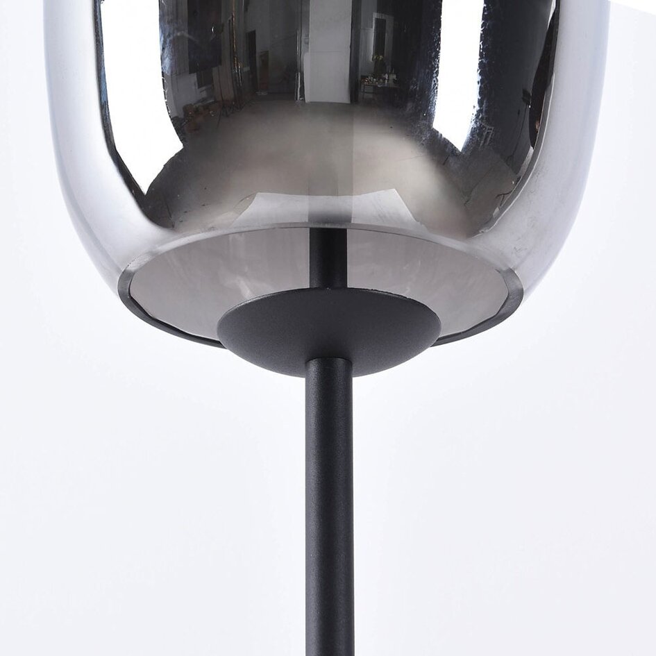 Lampadaire 3 étages gradable et verre fumé - Noelle