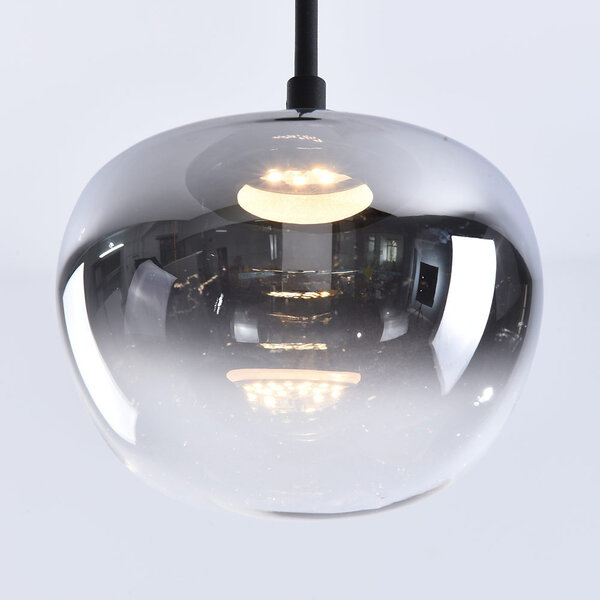 Suspension Florine en verre fumé avec dégradé et LED dimmables 3 niveaux