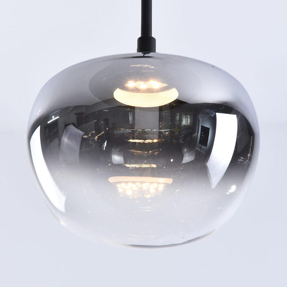 Suspension Florine en verre fumé avec dégradé et LED dimmables 3 niveaux