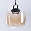 Suspension Zahra en verre ambré à dégradé de couleur et LED dimmables à 3 niveaux