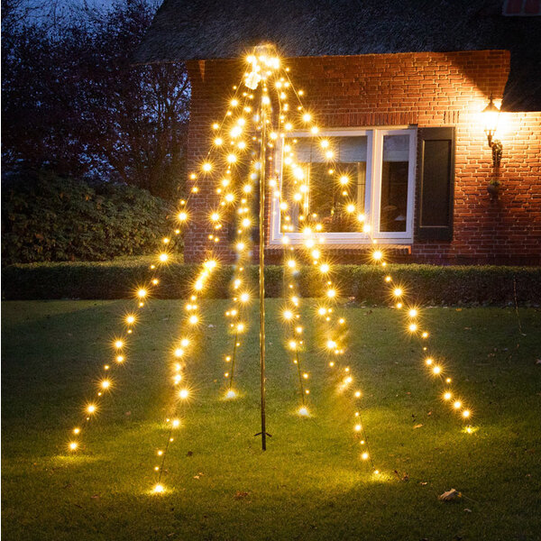Sapin de Noël d'extérieur à mât de drapeau