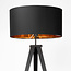 Lampadaire tripod avec abat-jour en tissu - Tessuto