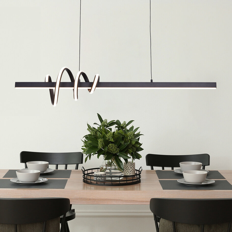 Suspension design Merle à intensité variable - gris foncé avec LED intégrée