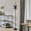 Lampadaire 3 étages gradable et verre fumé - Noelle