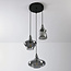 Suspension noire avec verre fumé 3 lumières - Trinidad