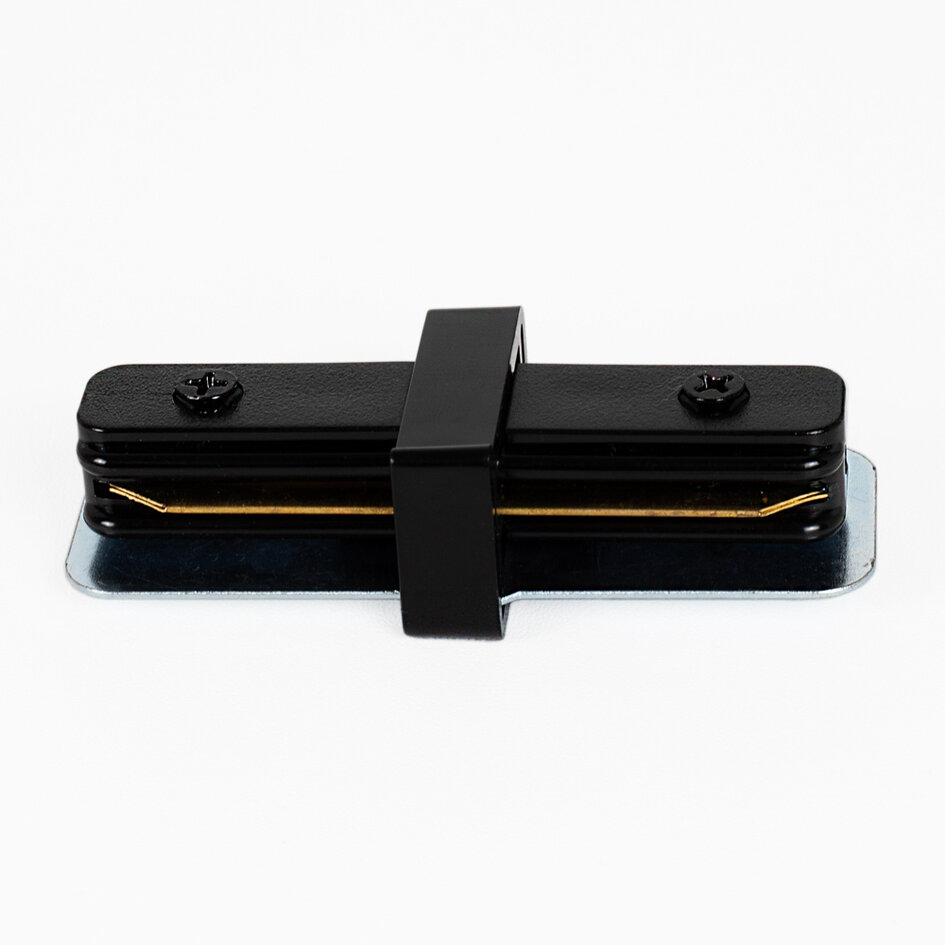 Connecteur droit pour rail monophasé, noir