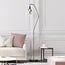 Lampadaire Diede, noir mat, cuivre et verre fumé
