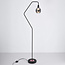Lampadaire Diede, noir mat, cuivre et verre fumé
