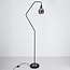Lampadaire Diede, noir mat, cuivre et verre fumé