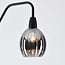 Lampadaire Diede, noir mat, cuivre et verre fumé