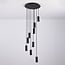 Suspension design 9 lumières Hialeah - noir mat et doré sable