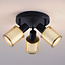 Plafonnier design noir avec or, 3 lumières - Gull